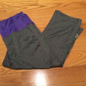 Gray and Purple Capri Yoga Pants